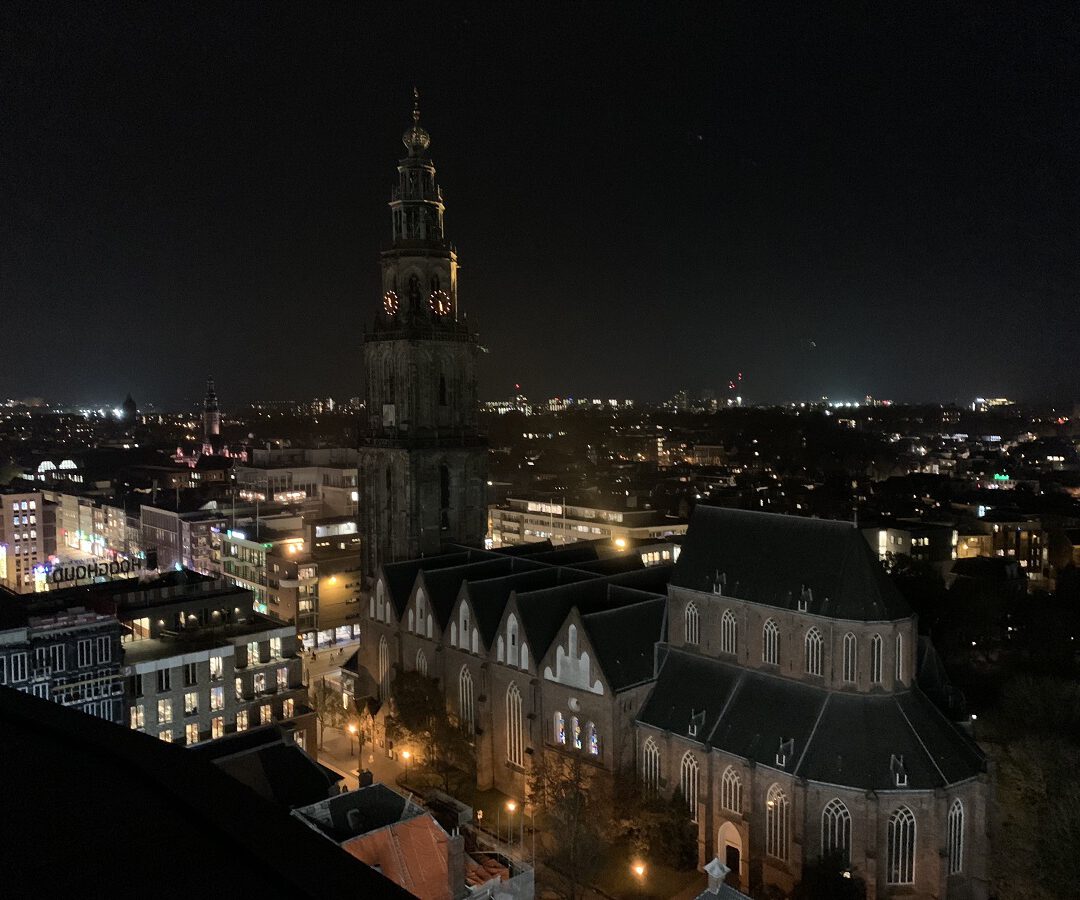 NOK: skybar en restaurant Forum Groningen. Uitzicht tijdens sneak peak nov 2019